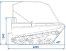 Размеры вездехода Пелец 300 сбоку